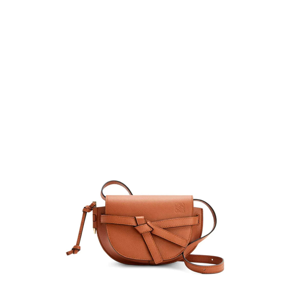 香港現貨 - Loewe Mini Gate Dual bag in soft calfskin and jacquard （棕褐色） 