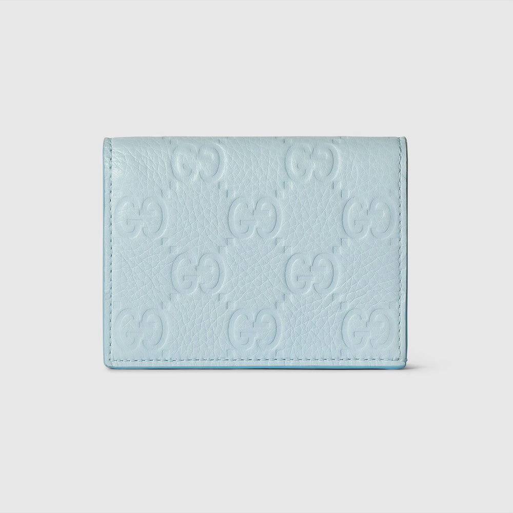Gucci GG Emblem 迷你錢包，設計小巧輕便，配有品牌雙G標誌。