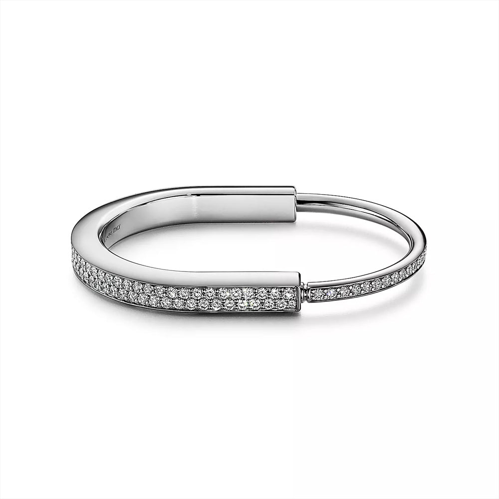 Tiffany & Co. Tiffany Lock 白金密鑲鑽石手鐲