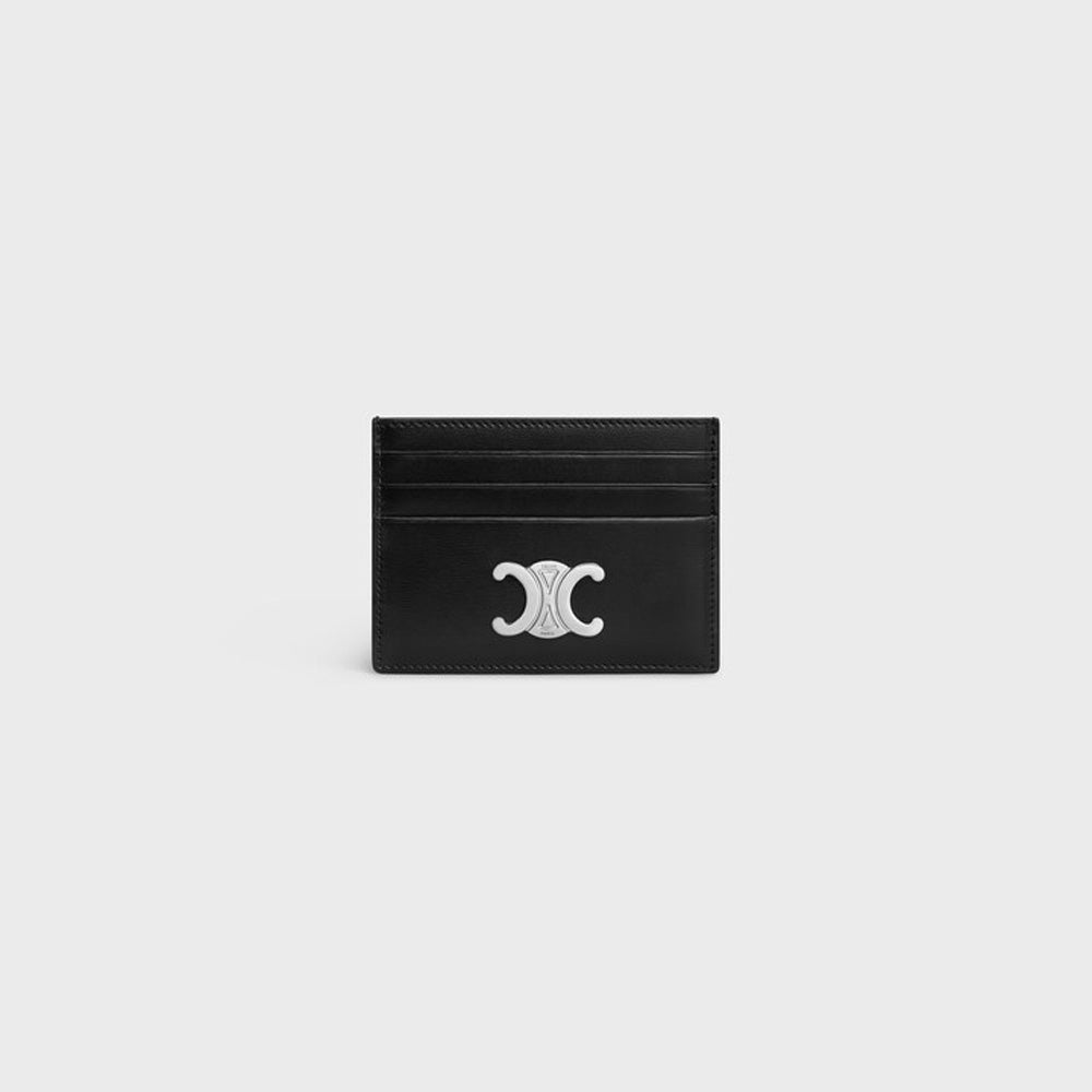 Celine CARD HOLDER TRIOMPHE IN Shiny calfskin (BLACK)