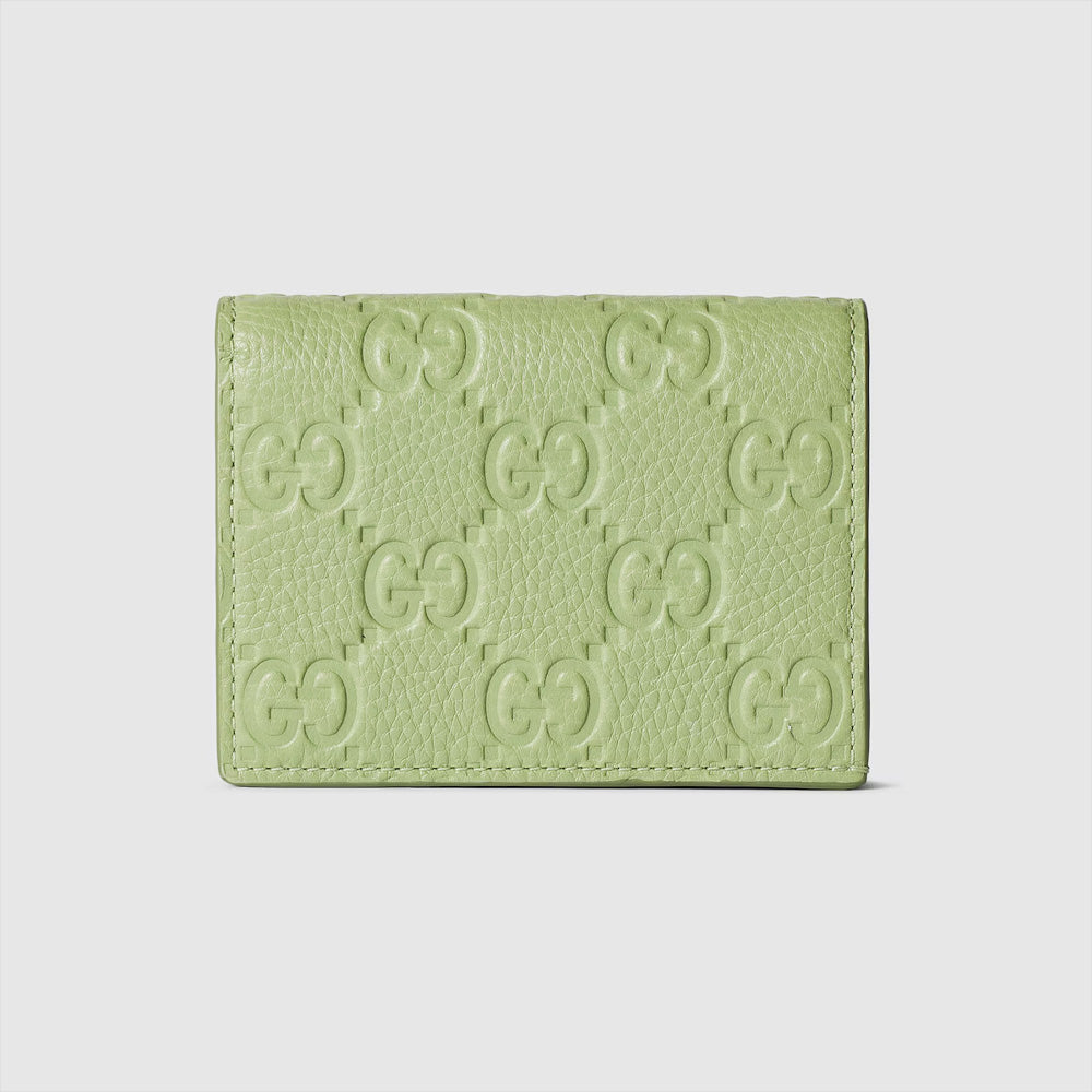 Gucci GG Emblem 迷你錢包，設計小巧輕便，配有品牌雙G標誌。
