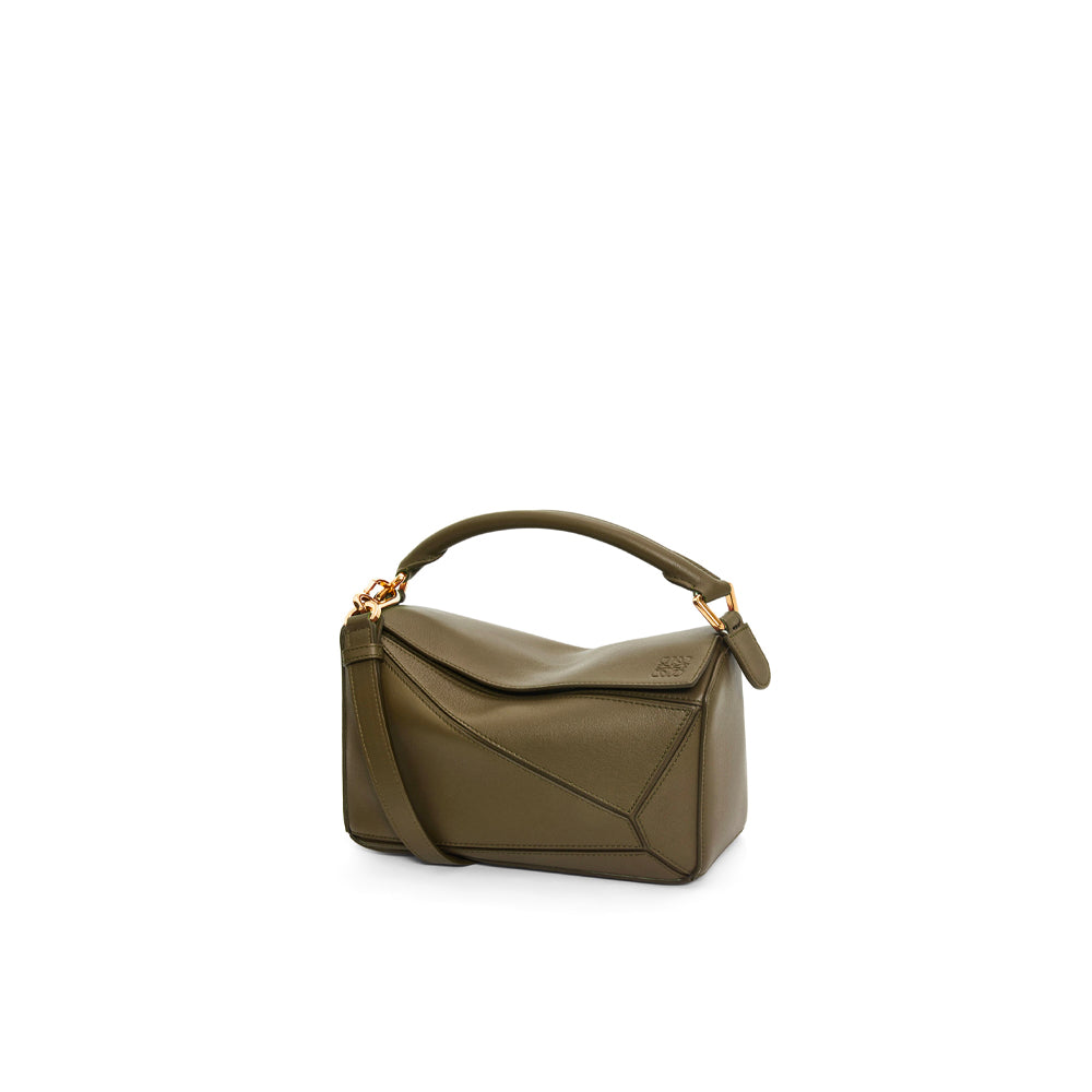 Loewe Small Puzzle bag in classic calfskin (Dark Khaki Green)