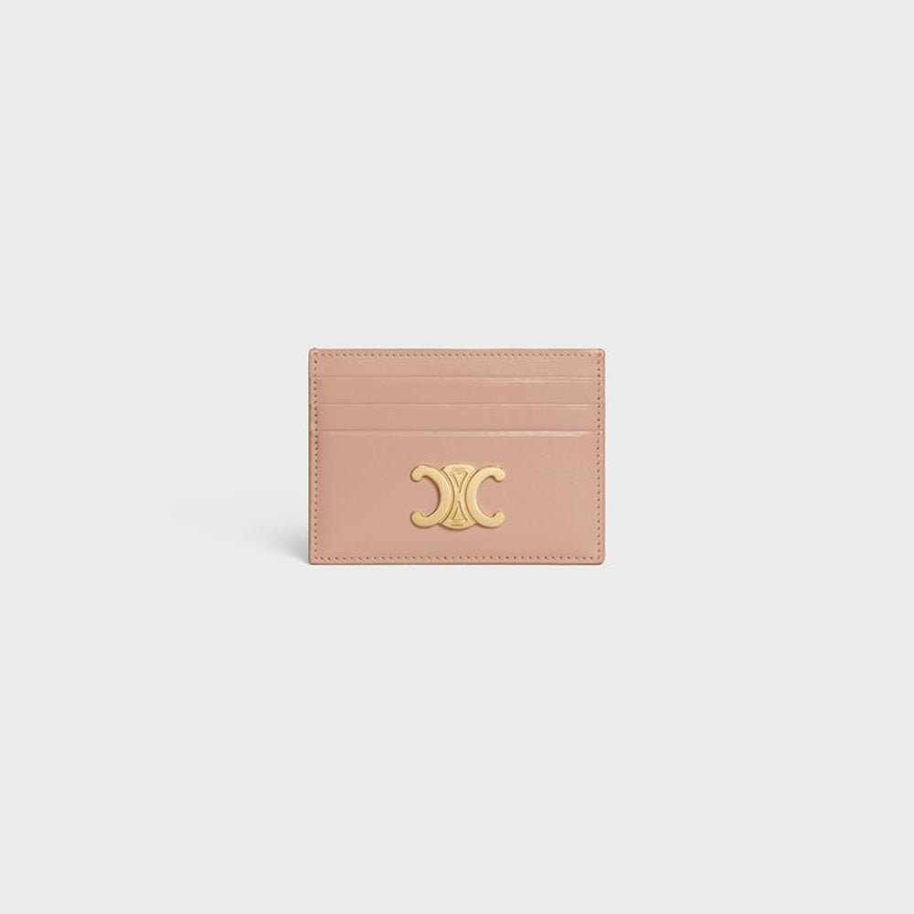 Celine CARD HOLDER TRIOMPHE IN Shiny calfskin (Soft Peach)