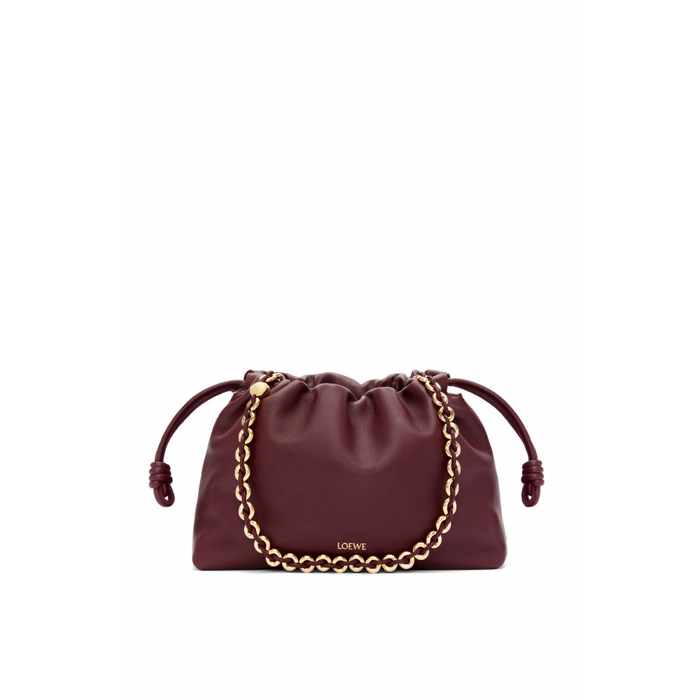 Loewe Medium Flamenco purse in mellow nappa lambskin (Dark Burgundy)