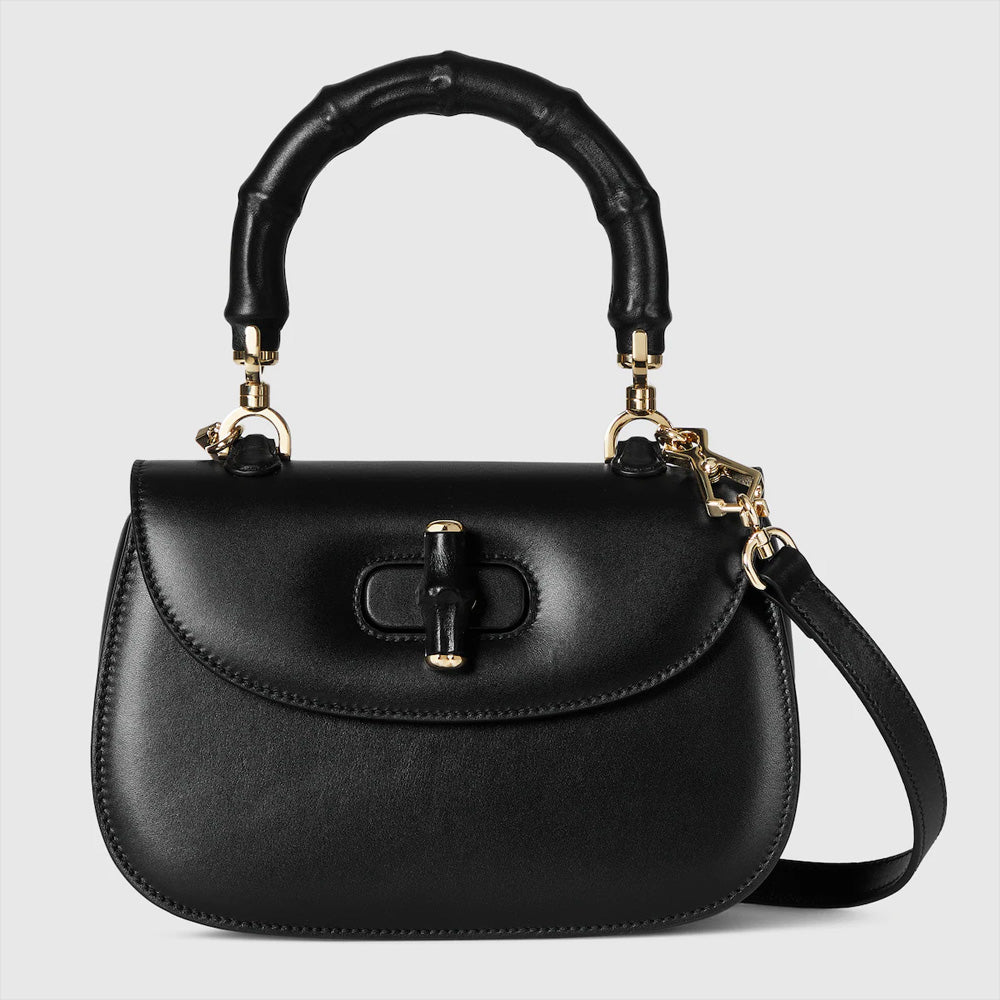 Gucci Bamboo 1947 small top handle bag (Black soft leather)