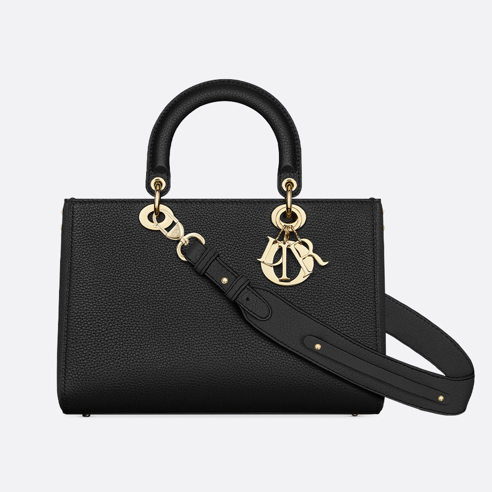 Dior Medium Lady D-Sire My ABCDior Bag (Black Bull Leather)