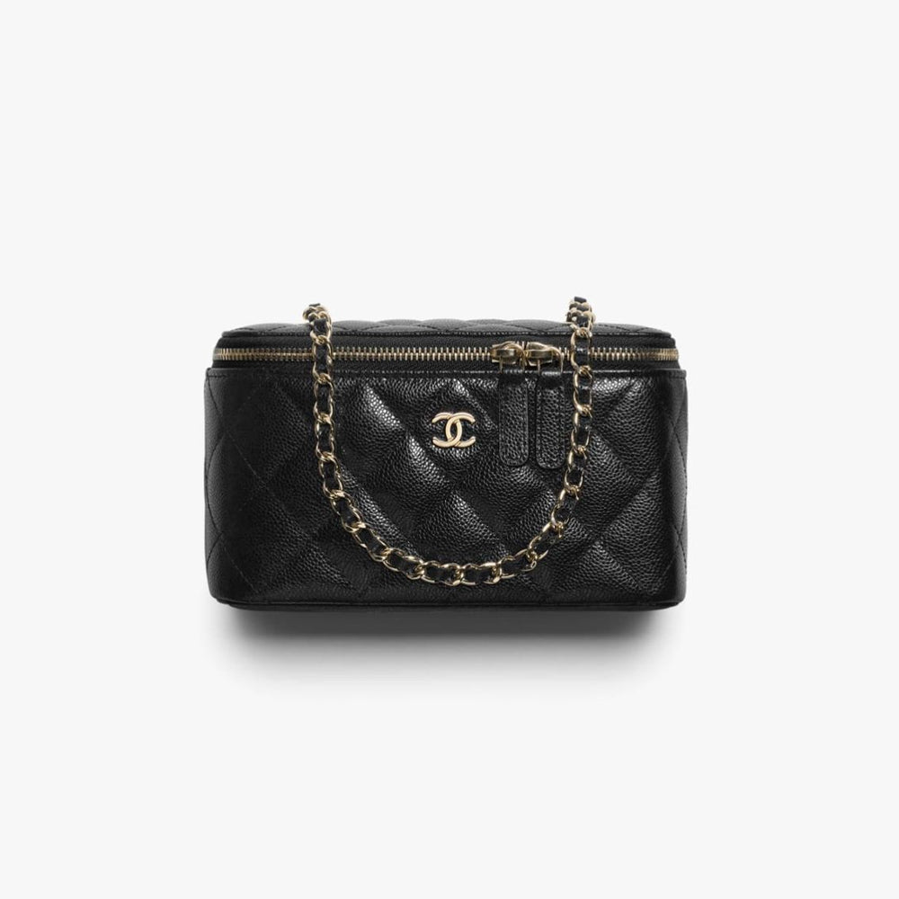 Hong Kong Stock - Chanel Classic Long Vanity With Chain Grained Shing Calfskin & Gold-Tone Metal Ap1341 B10583 3906