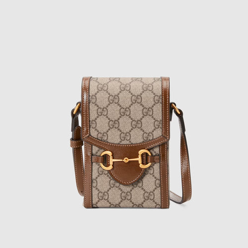 Hong Kong Stock - Gucci Horsebit 1955 mini bag (Beige and ebony GG supreme canvas)