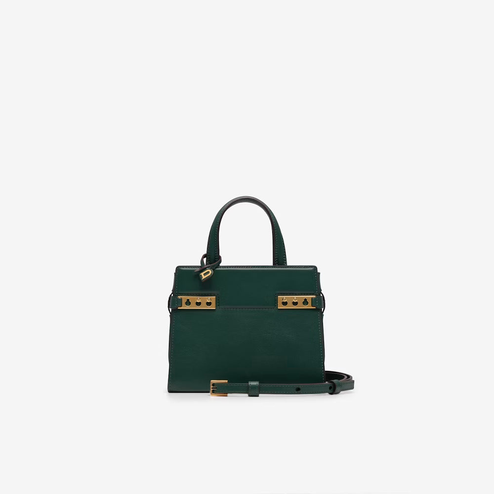 Delvaux Tempête Crush Small in Silky Calf (Forest)