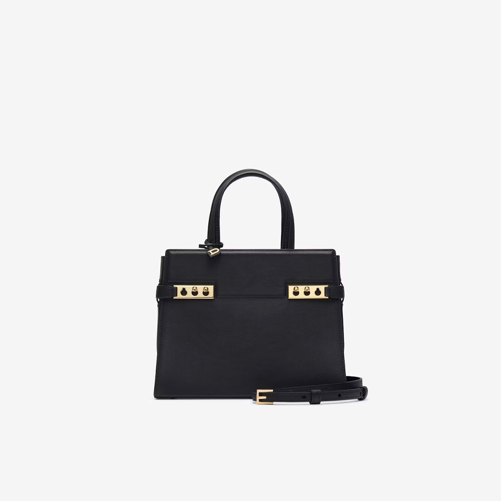 Delvaux Tempête Crush 小號絲滑小牛皮（黑色）