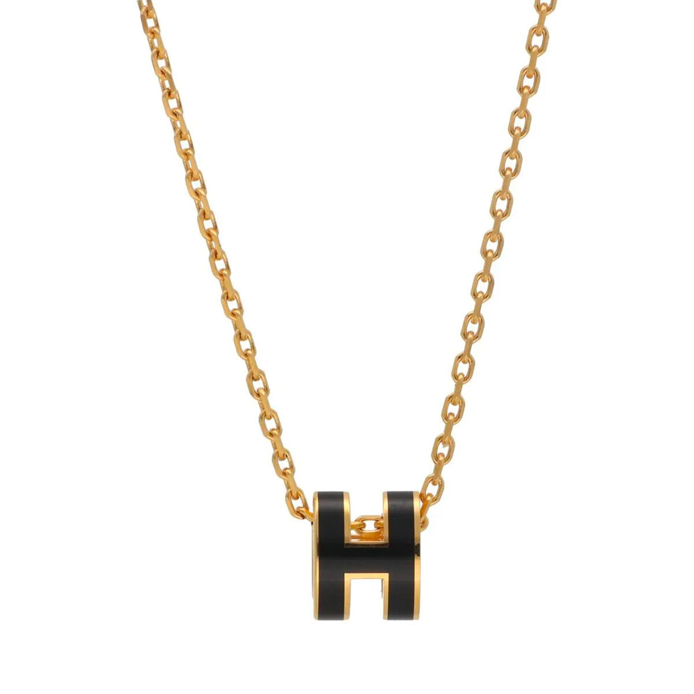 Hong Kong Stock - Hermes Mini Pop H Necklace (Black/ Gold)