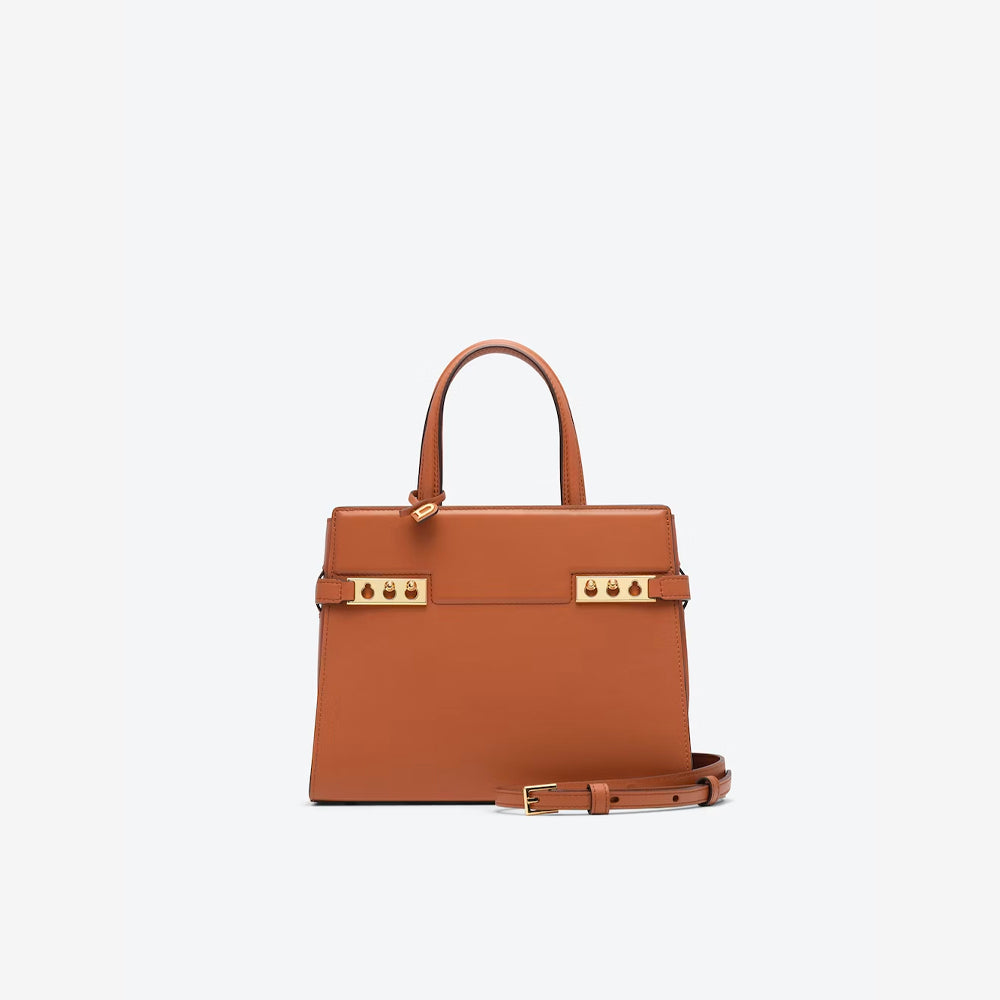 Delvaux Tempête Crush 小號絲滑小牛皮（棕褐色）