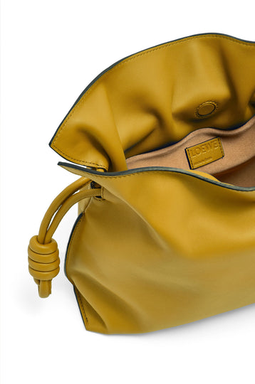 Loewe Medium Flamenco clutch in nappa calfskin (Colour: Ochre)