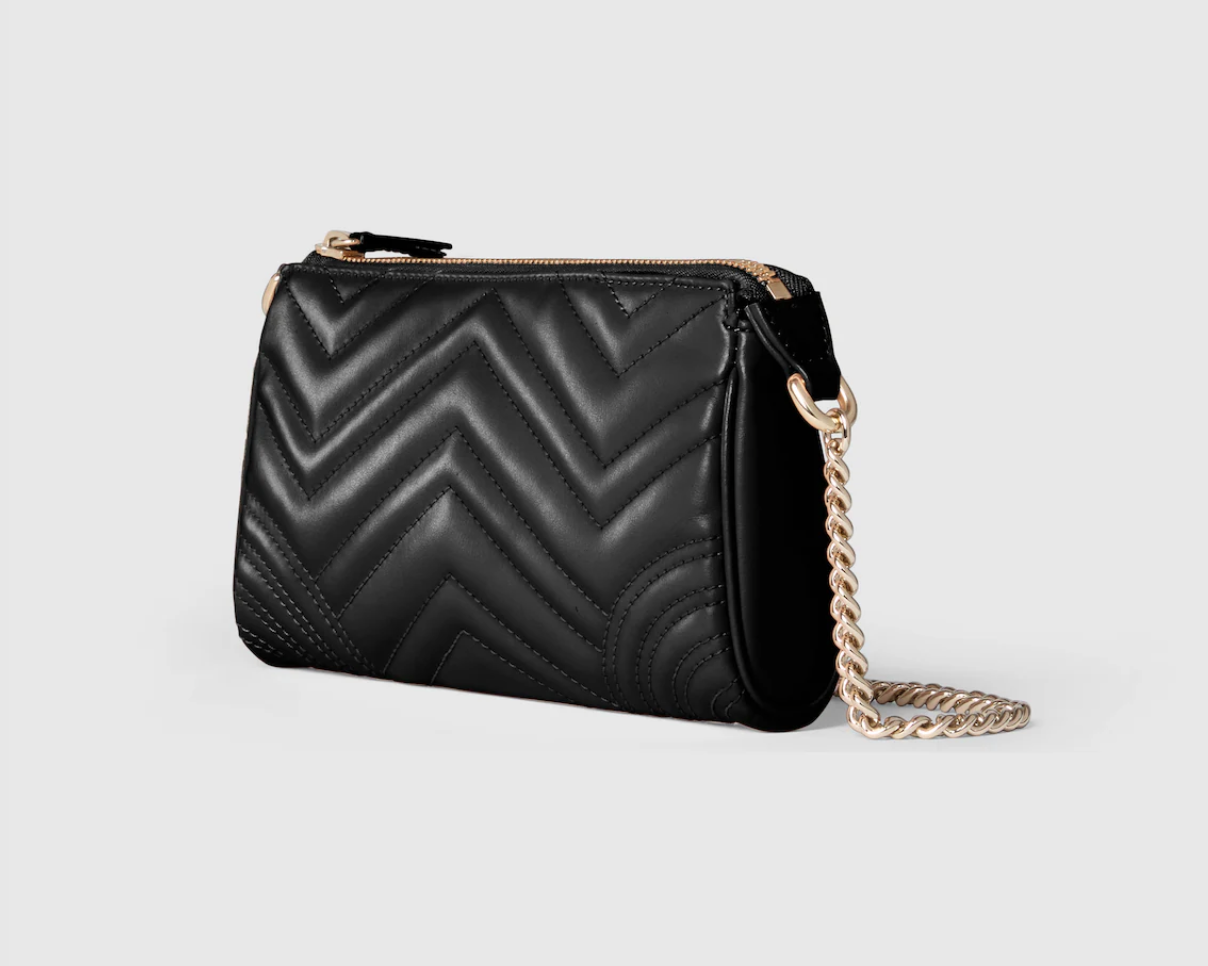 Gucci GG Marmont small shoulder bag (Black Leather)