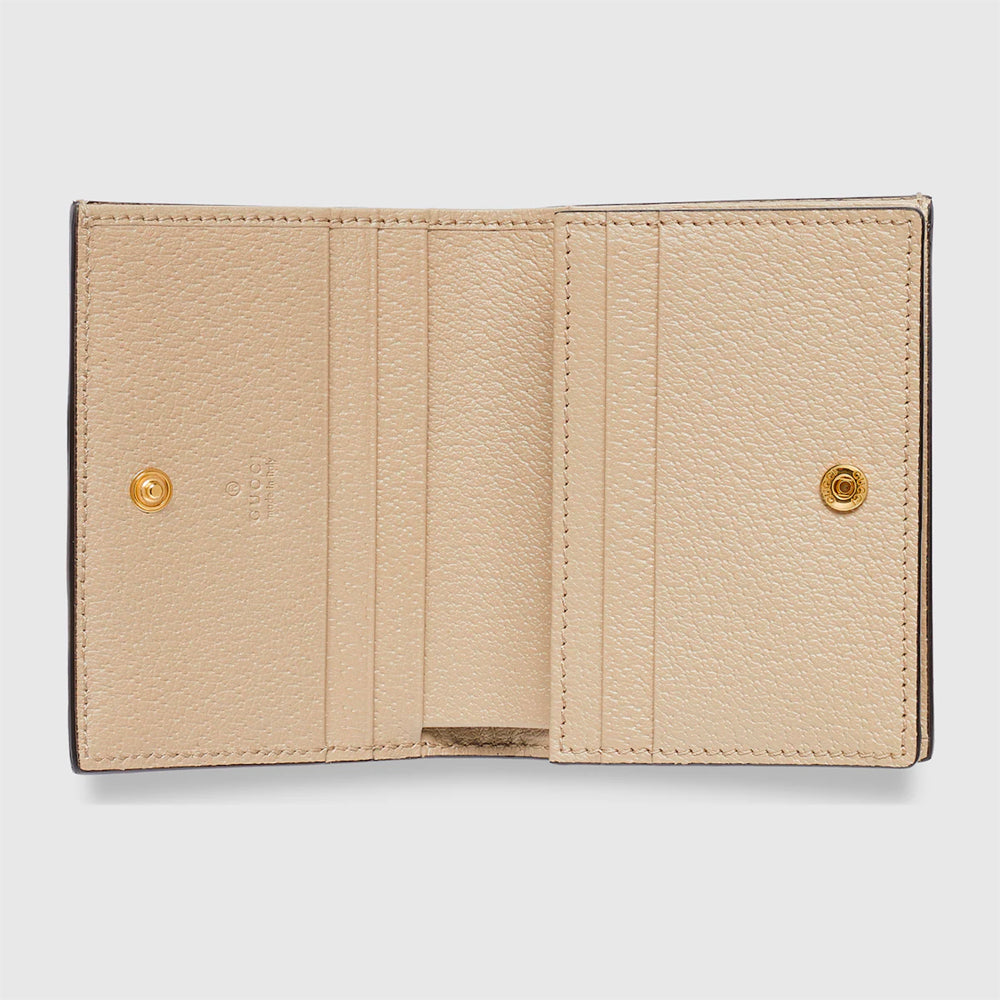 Hong Kong Stock - Gucci OPHIDIA GG CARD CASE WALLET (Beige and white GG Supreme canvas))