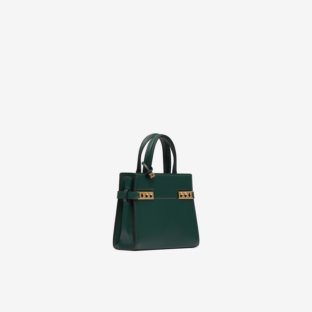 Delvaux Tempête Crush 小號絲質小牛皮（森林）