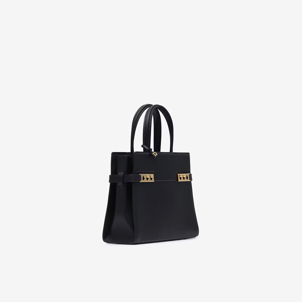 Delvaux Tempête Crush 小號絲滑小牛皮（黑色）