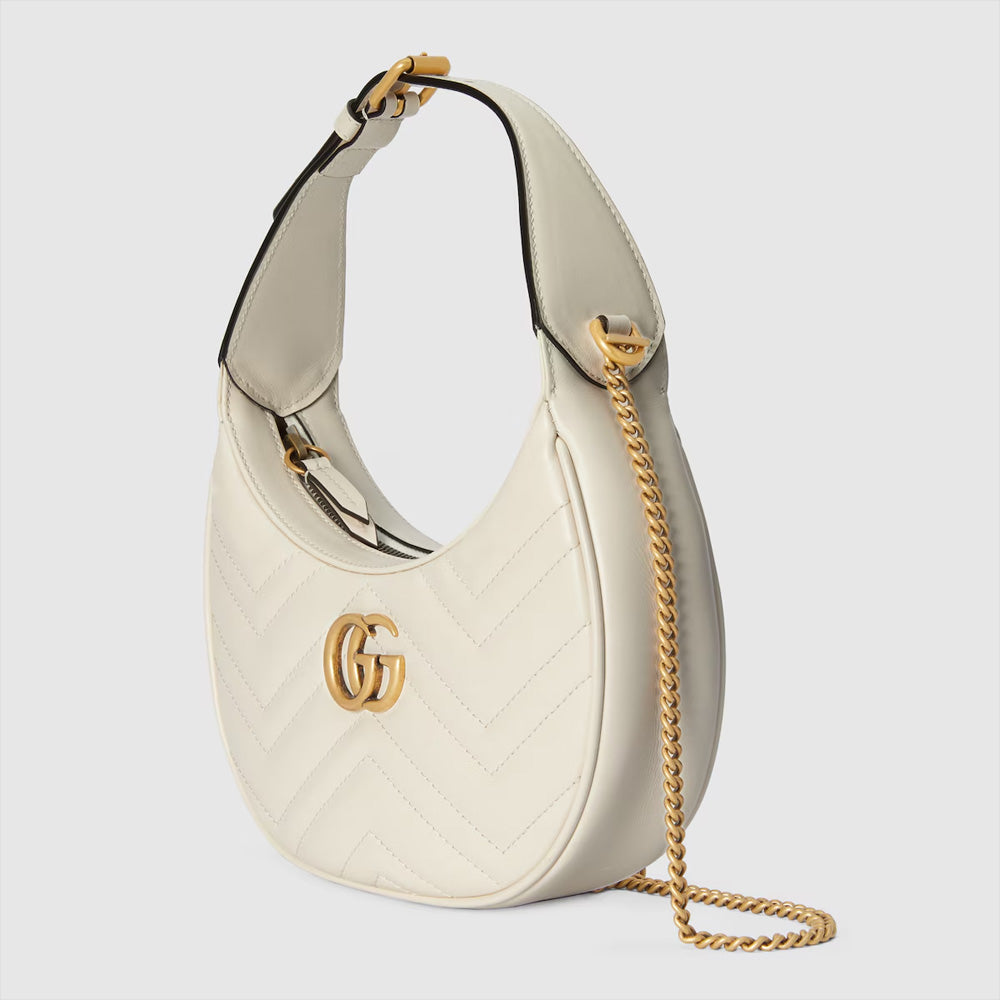 Gucci GG Marmont mini shoulder bag (White matelassé chevron leather)