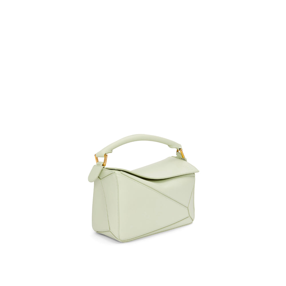 Loewe Small Puzzle bag in satin calfskin (Spring Jade)