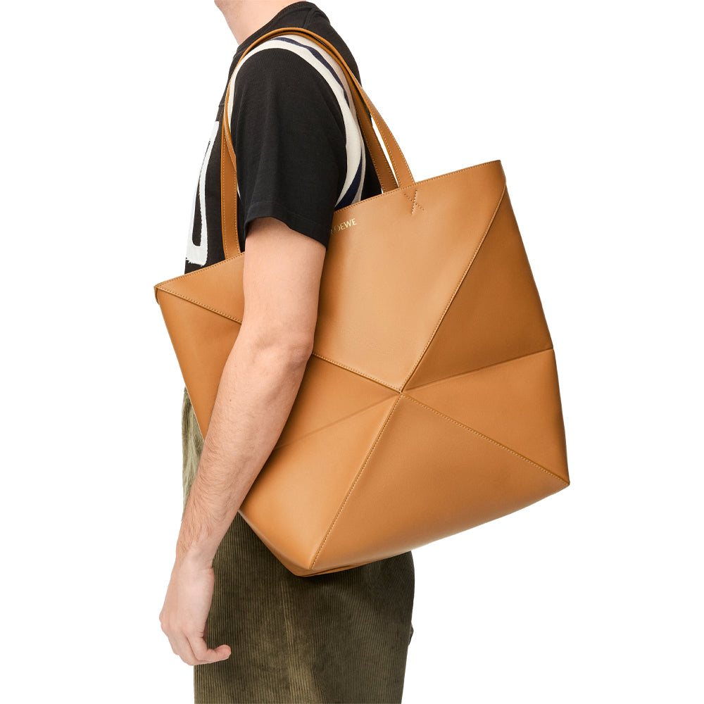 Loewe 經典小牛皮小號 Puzzle 腰包（棕褐）