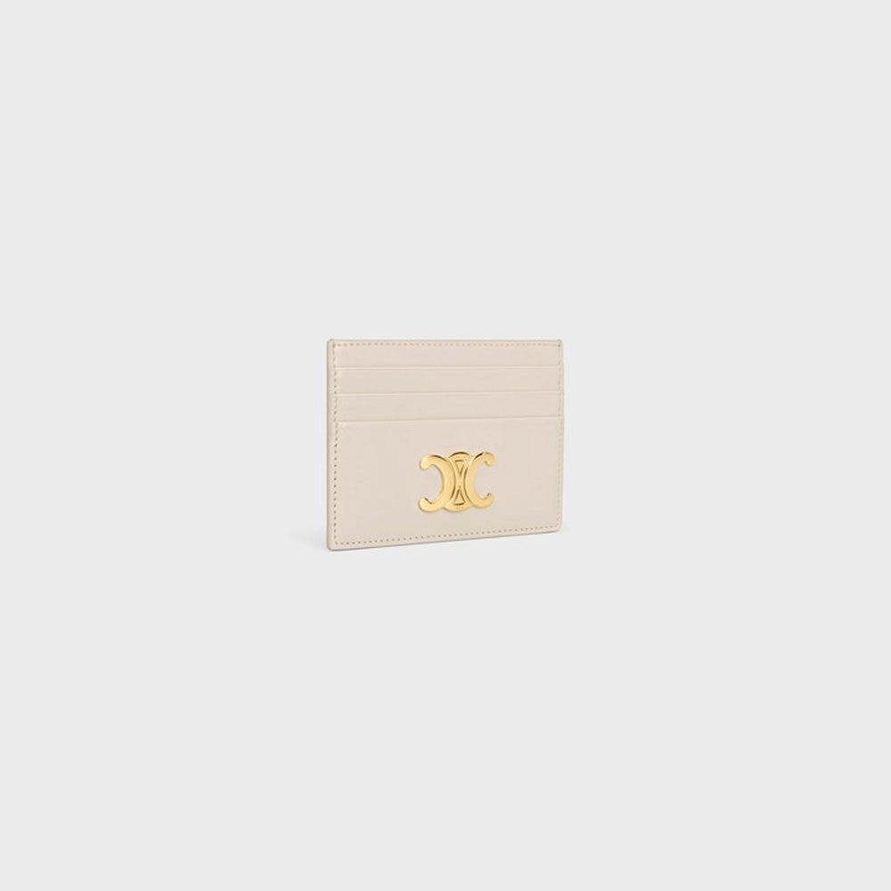 Celine CARD HOLDER TRIOMPHE IN Shiny calfskin (PALE BEIGE)