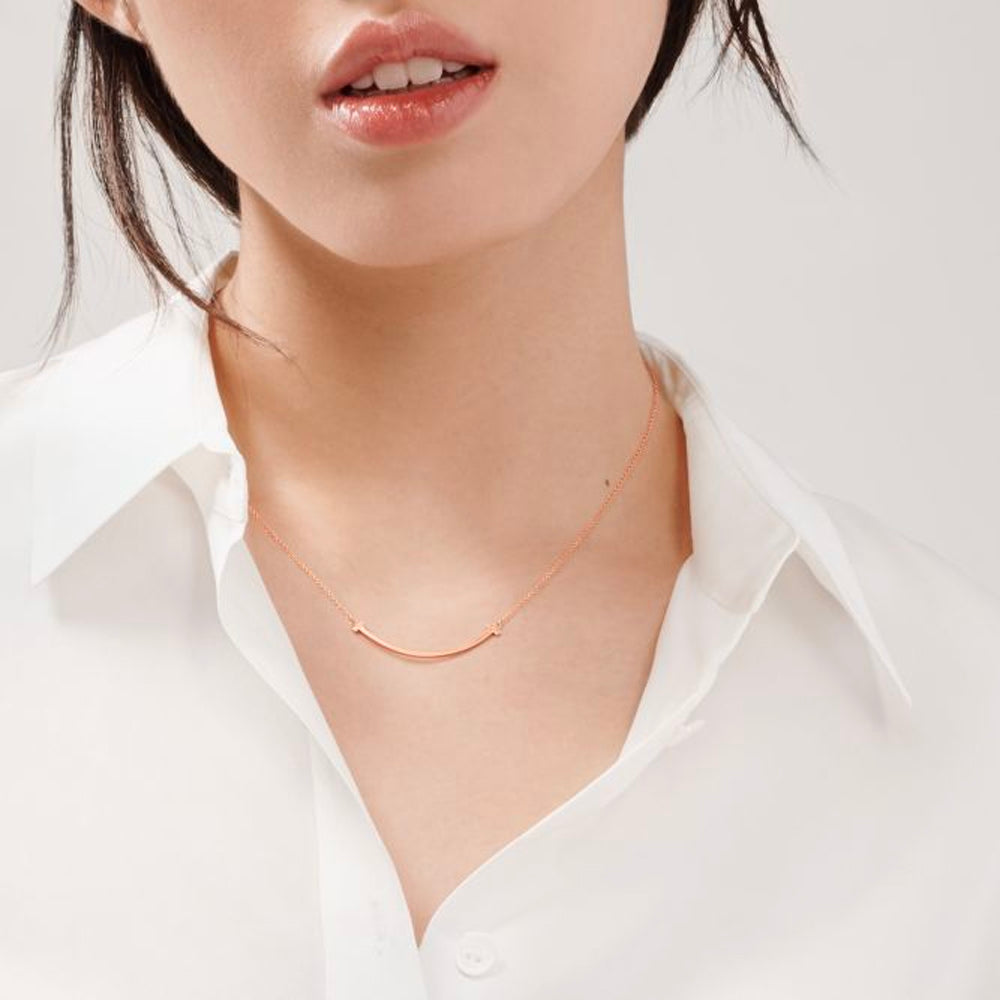 Tiffany &amp; Co. 玫瑰金 Tiffany T Smile 微笑吊墜，小號