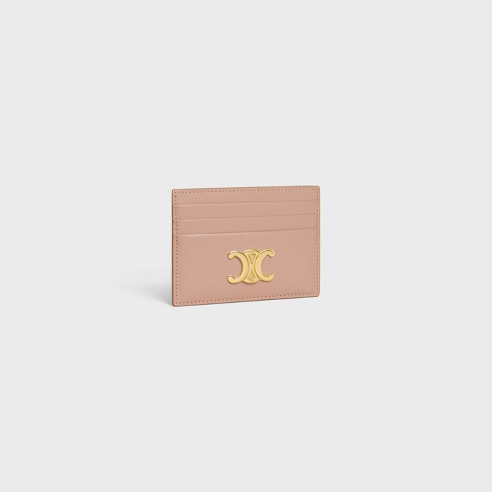 Celine CARD HOLDER TRIOMPHE IN Shiny calfskin (Soft Peach)