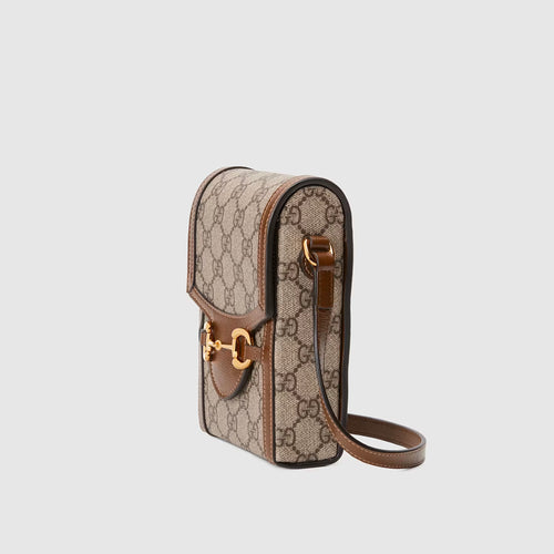 Hong Kong Stock - Gucci Horsebit 1955 mini bag (Beige and ebony GG supreme canvas)