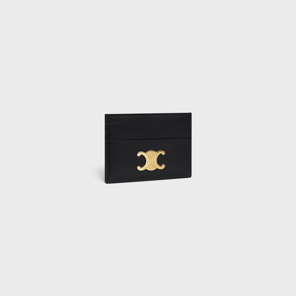 Celine CARD HOLDER TRIOMPHE IN Shiny calfskin (BLACK)
