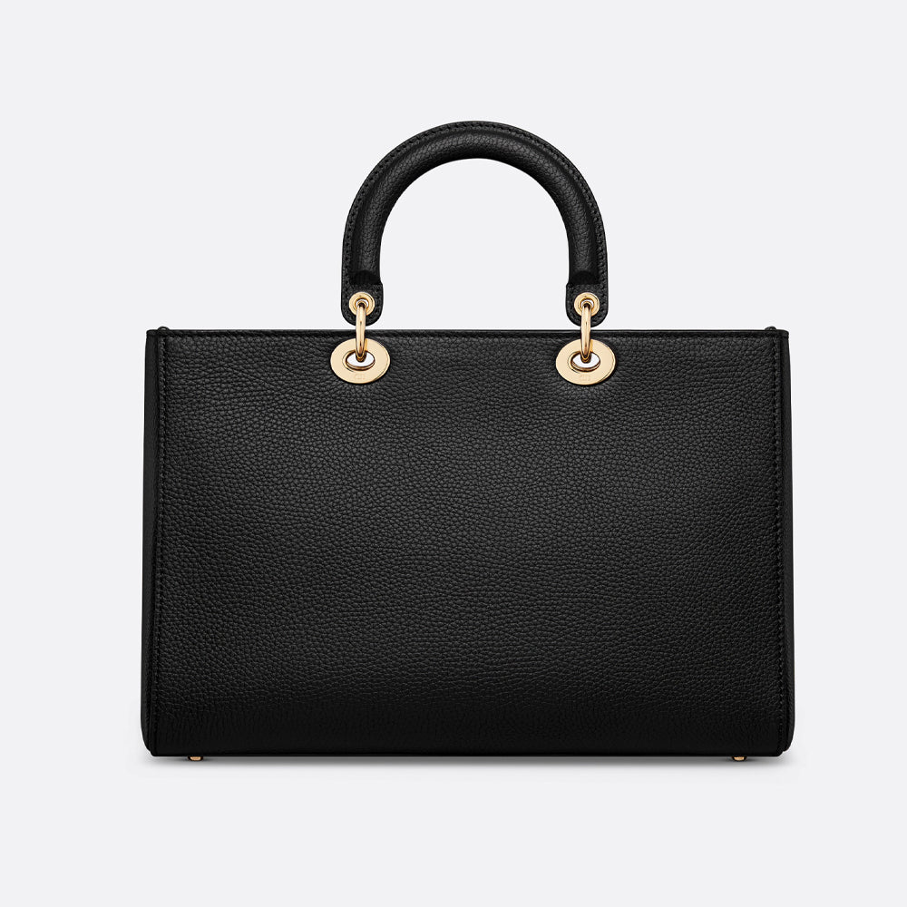 Dior Large Lady D-Sire Bag (Black Bull Leather)