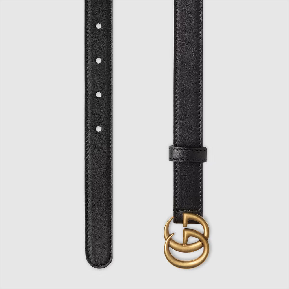Gucci GG Marmont thin belt (Black leather)