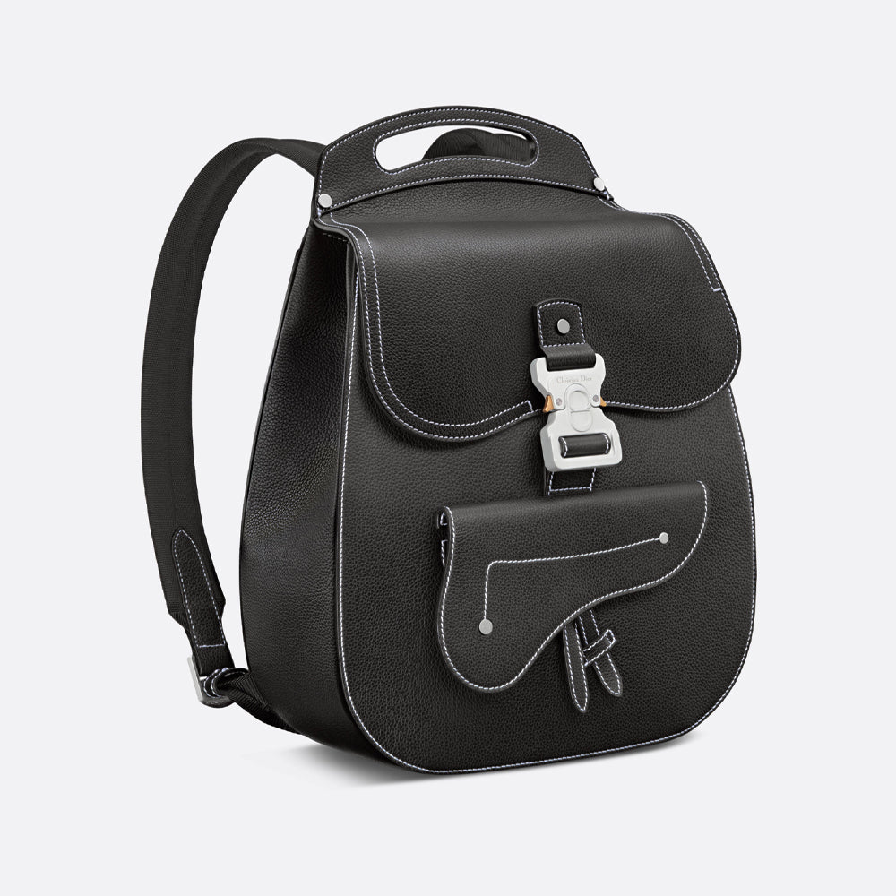 Dior Gallop Backpack (Black Grained Calfskin)