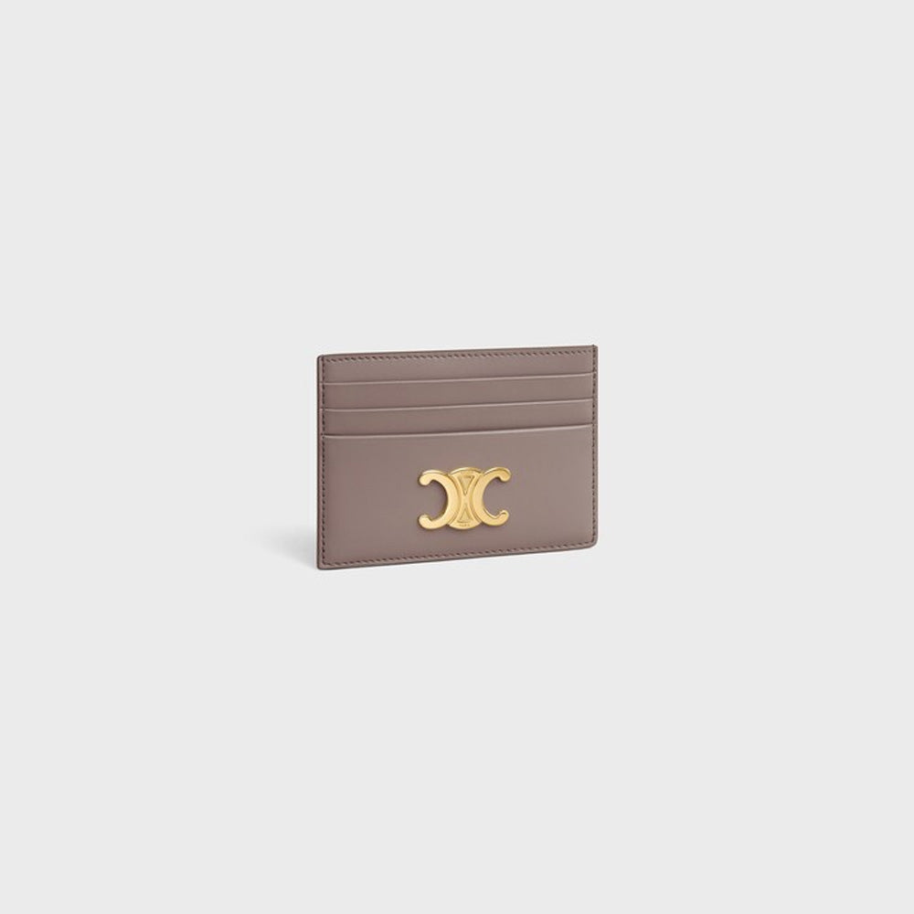 Celine CARD HOLDER TRIOMPHE IN Shiny calfskin (PEBBLE)