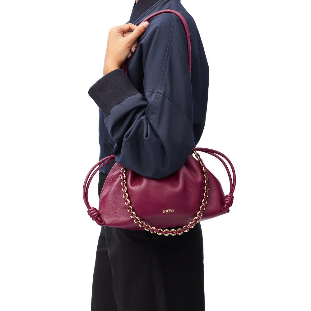 Loewe Medium Flamenco purse in mellow nappa lambskin (Crimson)