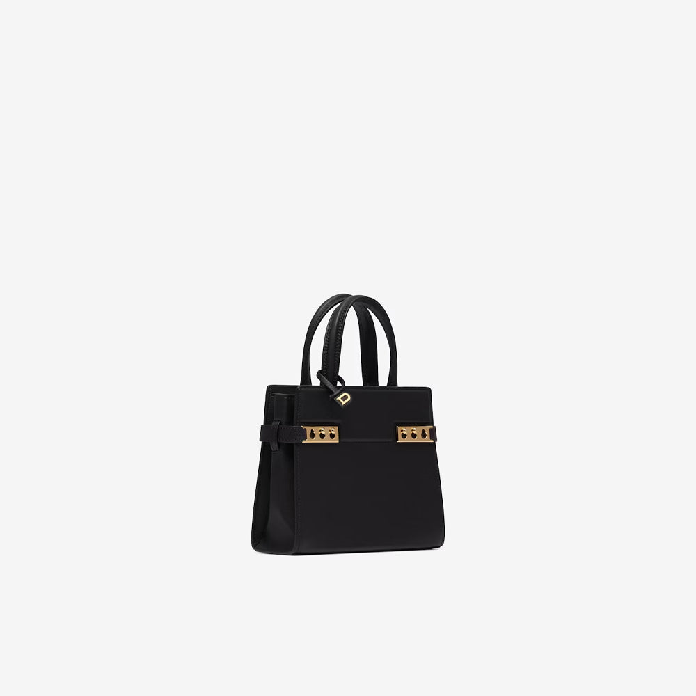 Delvaux Tempête Crush 小號絲滑小牛皮（黑色）