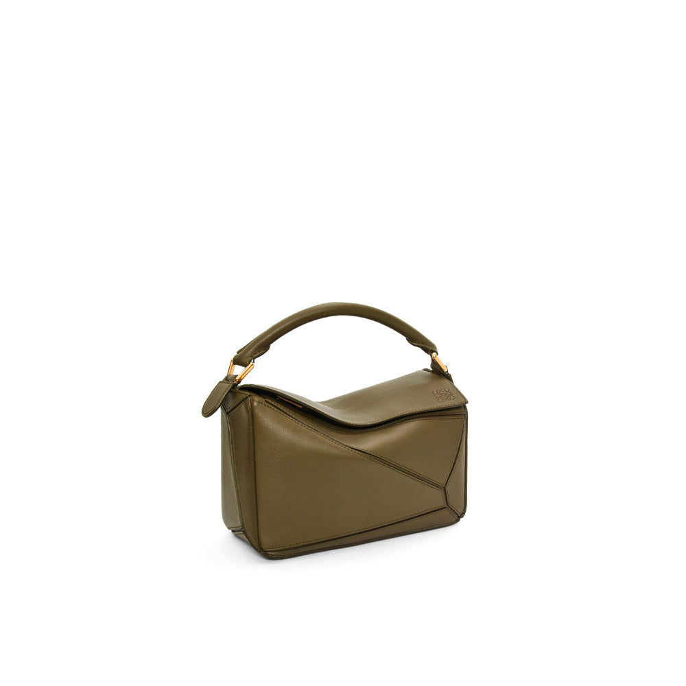 Loewe Small Puzzle bag in classic calfskin (Dark Khaki Green)