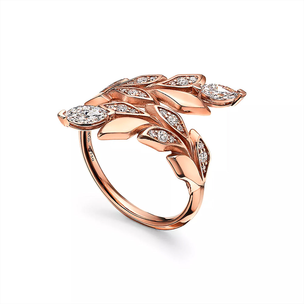 Tiffany & Co. Tiffany Victoria® Vine Bypass 玫瑰金鑲鑽戒指