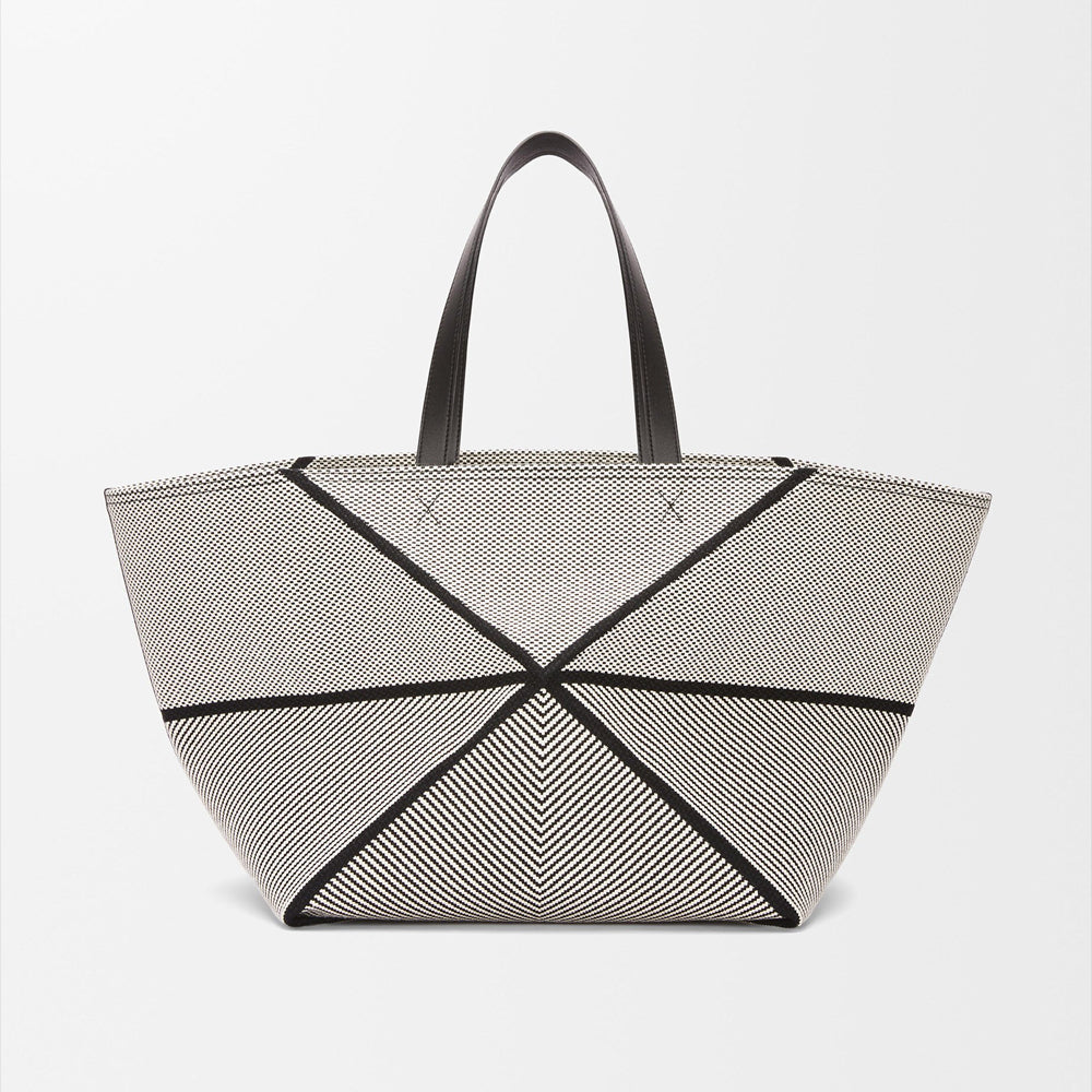 Loewe XXL Puzzle Fold tote in canvas jacquard and calfskin
