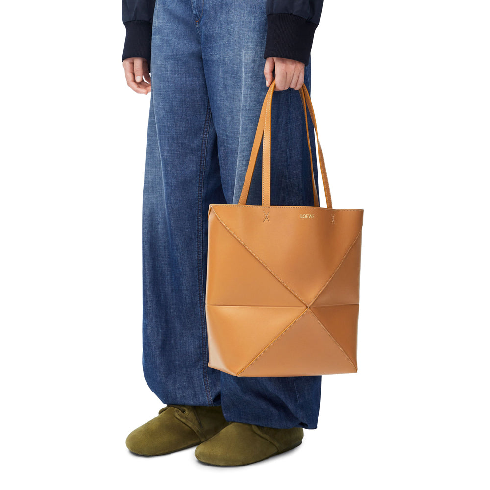 Loewe 經典小牛皮小號 Puzzle 腰包（棕褐）