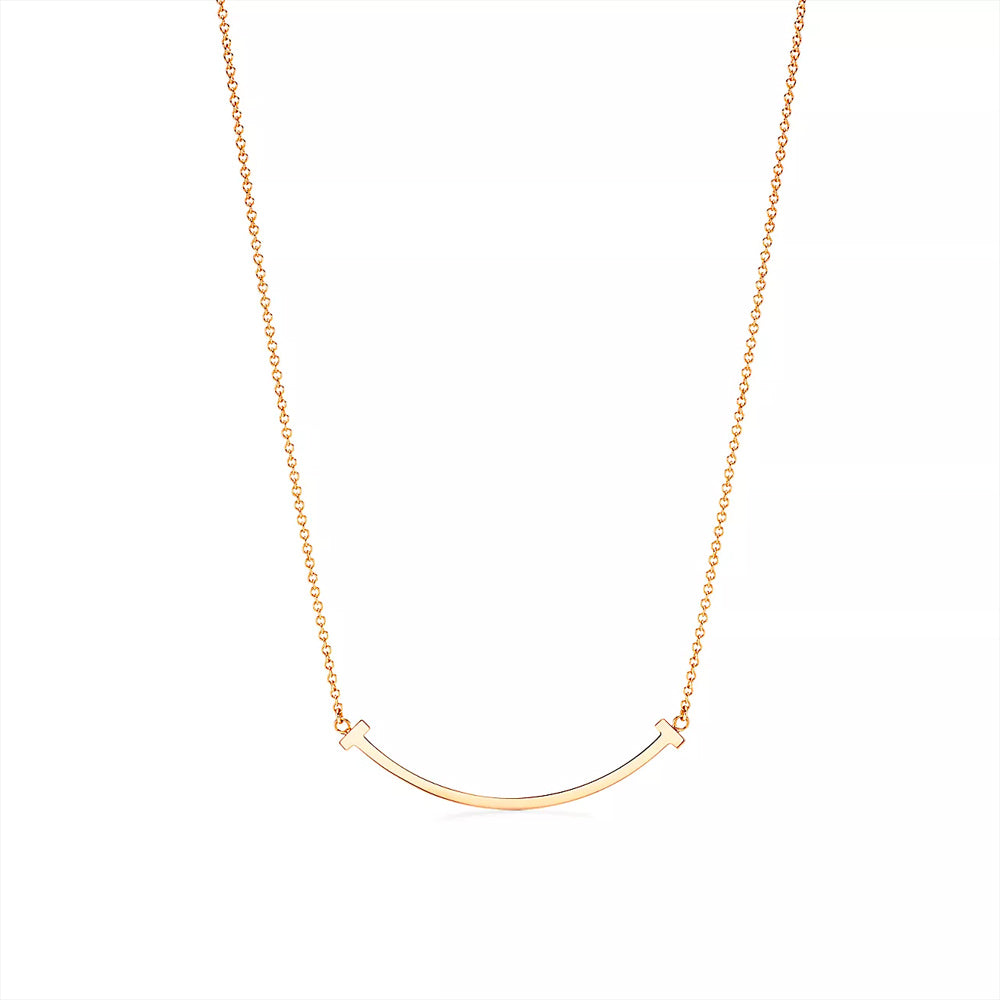 Tiffany & Co. 蒂芙尼 T 微笑黃金吊墜，小號