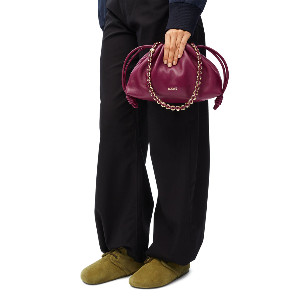 Loewe Medium Flamenco purse in mellow nappa lambskin (Crimson)