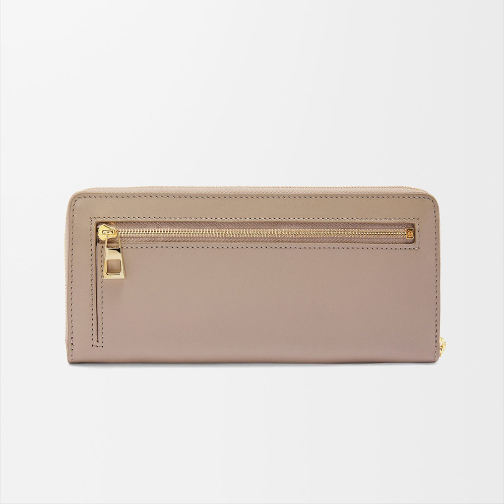 Loewe Knot zip around wallet in shiny nappa calfskin (Sand/Tropical Green)