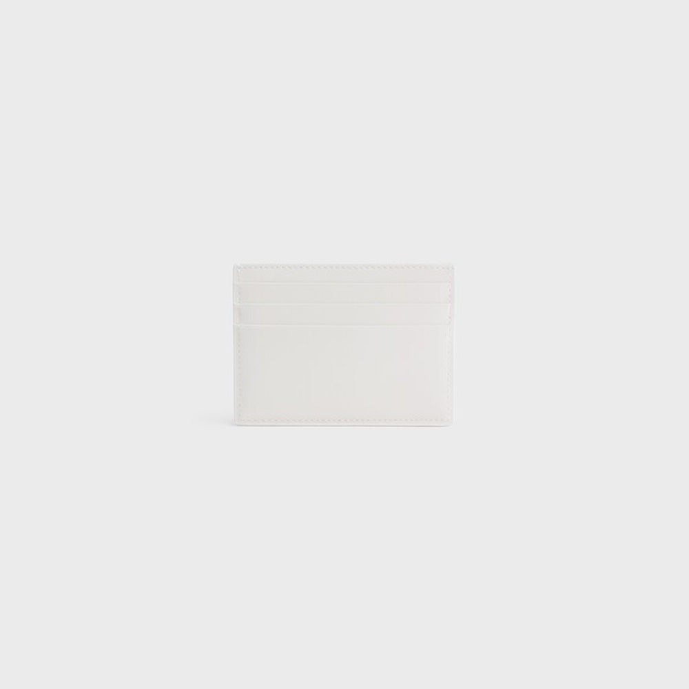 Celine CARD HOLDER TRIOMPHE IN Shiny calfskin (WHITE)