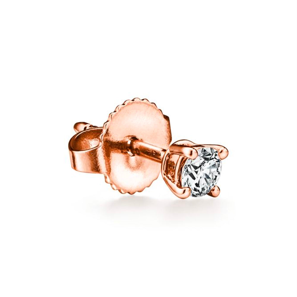Tiffany & Co. 玫瑰金蒂芬妮單石鑽石耳環