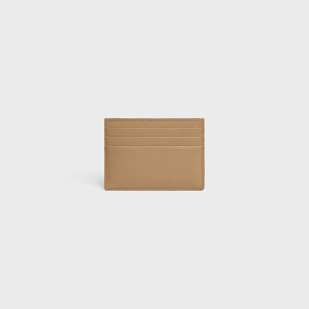 Celine CARD HOLDER TRIOMPHE IN Shiny calfskin (Smoked Brown)