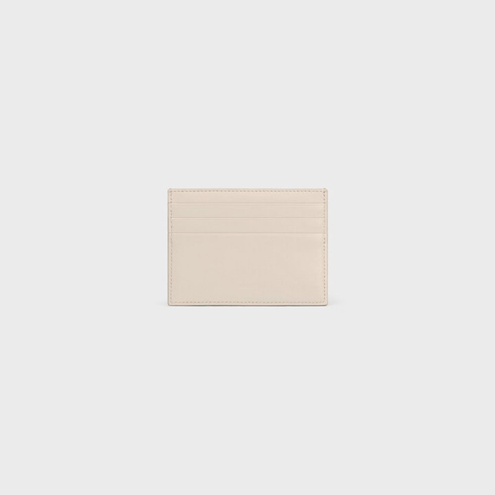 Celine CARD HOLDER TRIOMPHE IN Shiny calfskin (PALE BEIGE)