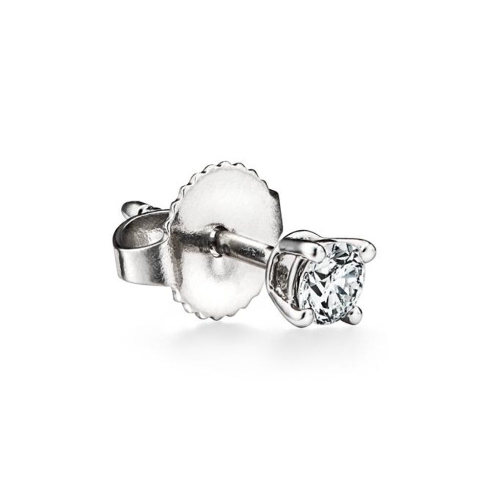 Tiffany & Co. 鉑金蒂芙尼單石鑽石耳環
