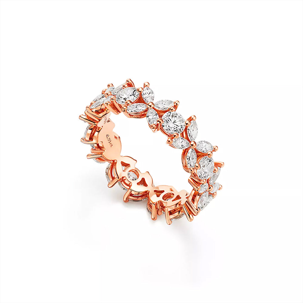 Tiffany & Co. 18k 玫瑰金 Tiffany Victoria® 交替鑽石戒指