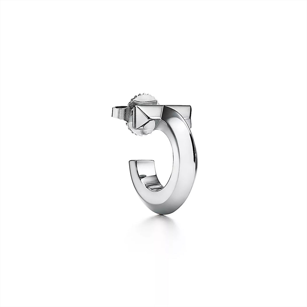 Tiffany & Co. 蒂芬妮 T T1 白金圈形耳環