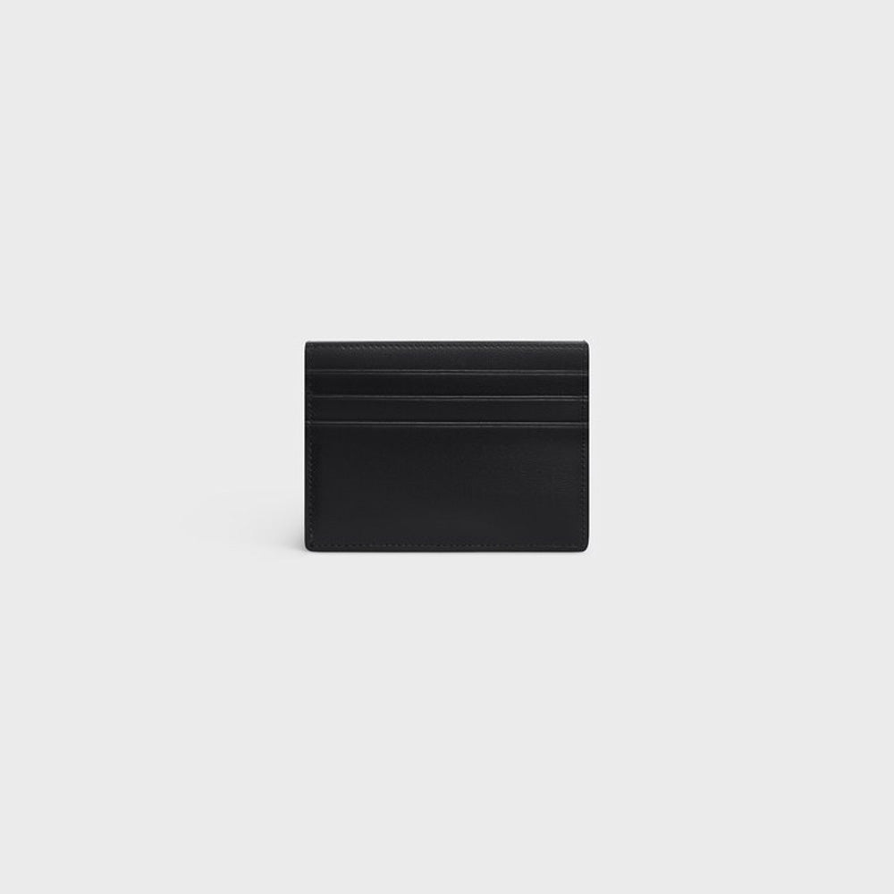 Celine CARD HOLDER TRIOMPHE IN Shiny calfskin (BLACK)